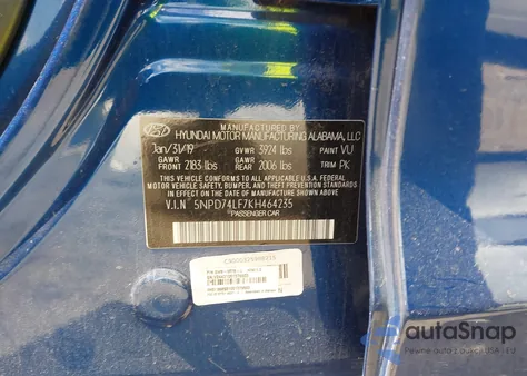 2019 Hyundai Elantra Se z USA, uszkodzony, nr VIN 5NPD74LF7KH464235